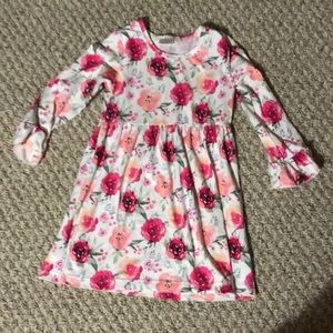 Pink floral long sleeve dress